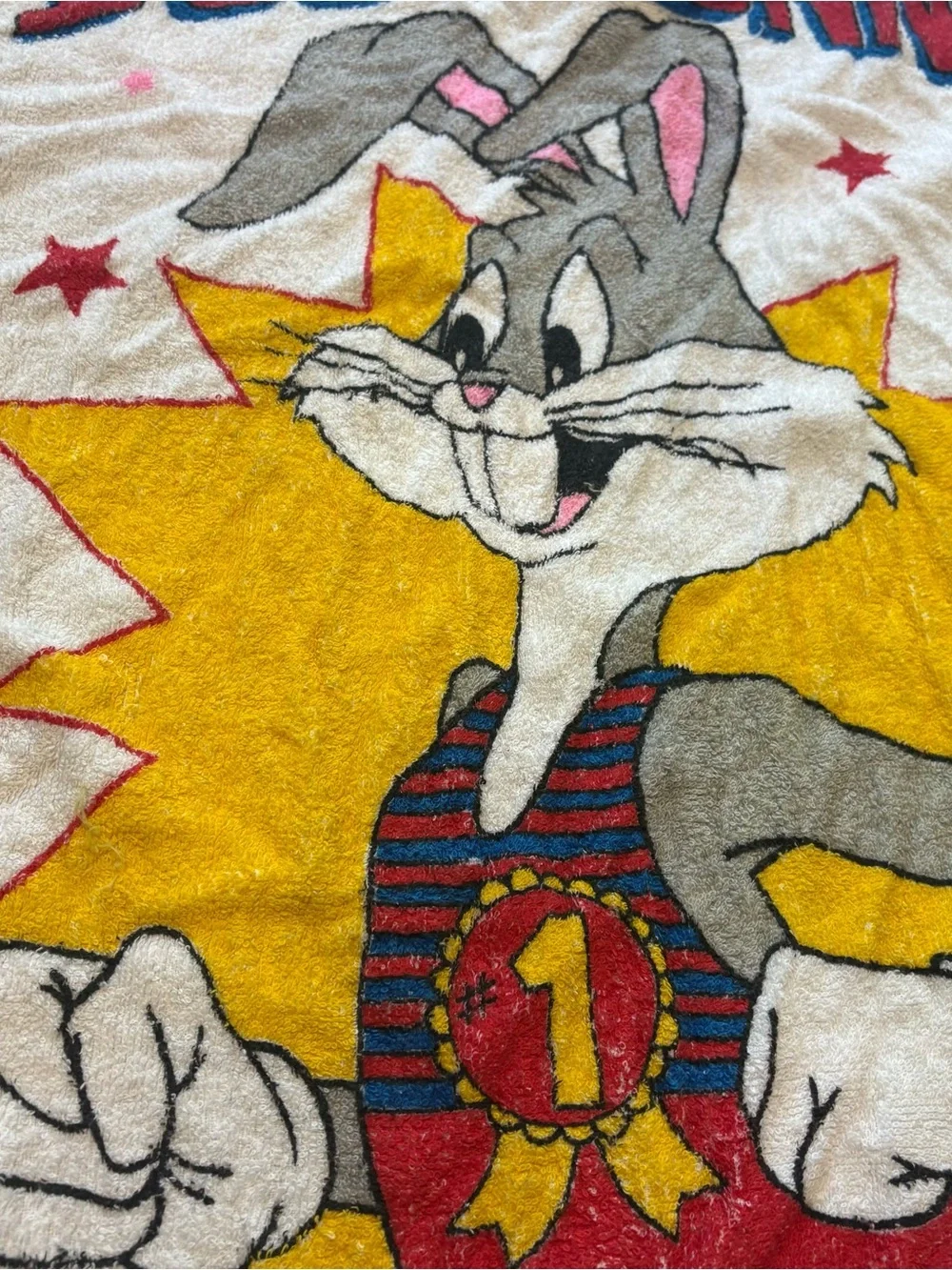 Vintage Jay Franco Beach Towel Bugs Bunny  100% Cotton 70's Retro 49”x25”